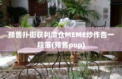 预售扑街获利清仓MEME炒作告一段落(预售pop)