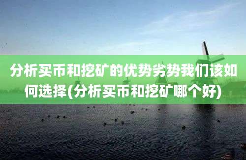 分析买币和挖矿的优势劣势我们该如何选择(分析买币和挖矿哪个好)