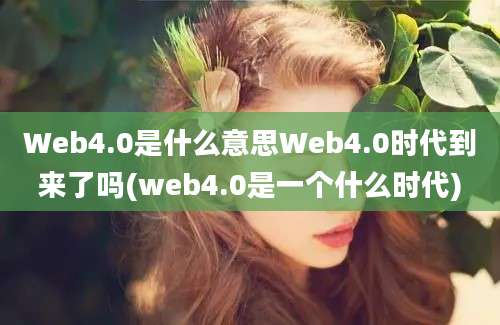 Web4.0是什么意思Web4.0时代到来了吗(web4.0是一个什么时代)