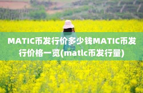 MATIC币发行价多少钱MATIC币发行价格一览(matlc币发行量)