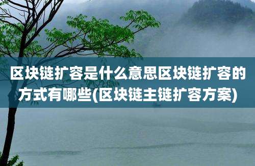 区块链扩容是什么意思区块链扩容的方式有哪些(区块链主链扩容方案)