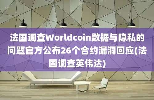 法国调查Worldcoin数据与隐私的问题官方公布26个合约漏洞回应(法国调查英伟达)