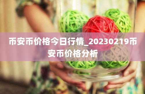 币安币价格今日行情_20230219币安币价格分析