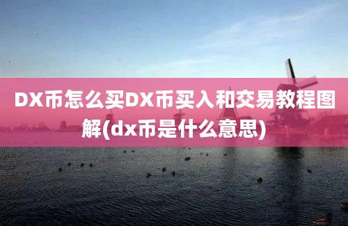 DX币怎么买DX币买入和交易教程图解(dx币是什么意思)