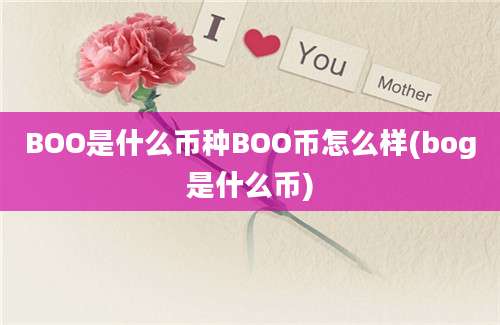 BOO是什么币种BOO币怎么样(bog是什么币)