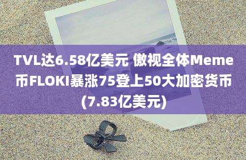 TVL达6.58亿美元 傲视全体Meme币FLOKI暴涨75登上50大加密货币(7.83亿美元)