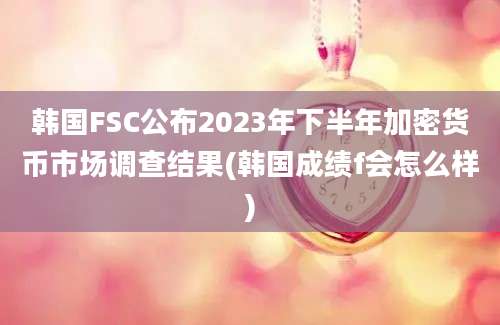 韩国FSC公布2023年下半年加密货币市场调查结果(韩国成绩f会怎么样)