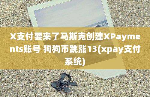 X支付要来了马斯克创建XPayments账号 狗狗币跳涨13(xpay支付系统)