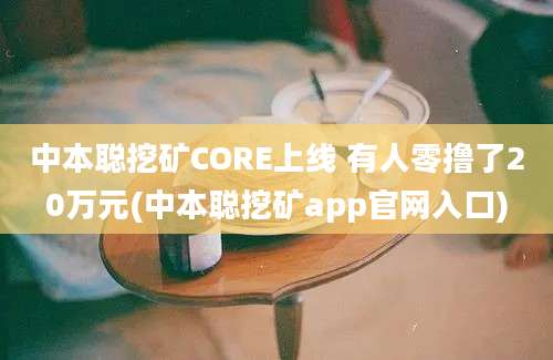 中本聪挖矿CORE上线 有人零撸了20万元(中本聪挖矿app官网入口)