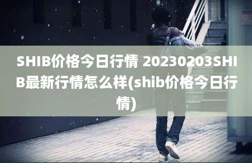 SHIB价格今日行情 20230203SHIB最新行情怎么样(shib价格今日行情)