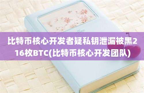 比特币核心开发者疑私钥泄漏被黑216枚BTC(比特币核心开发团队)