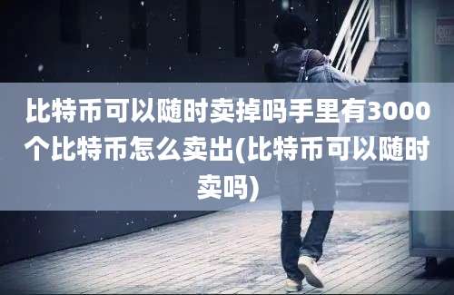 比特币可以随时卖掉吗手里有3000个比特币怎么卖出(比特币可以随时卖吗)