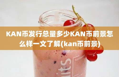 KAN币发行总量多少KAN币前景怎么样一文了解(kan币前景)