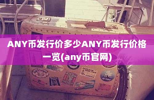 ANY币发行价多少ANY币发行价格一览(any币官网)