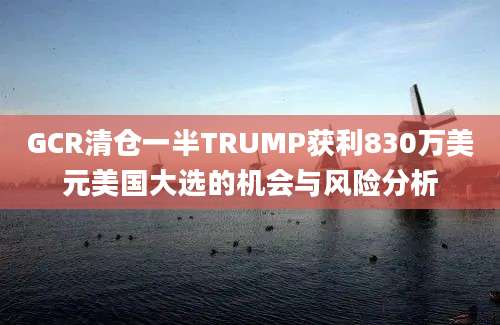 GCR清仓一半TRUMP获利830万美元美国大选的机会与风险分析