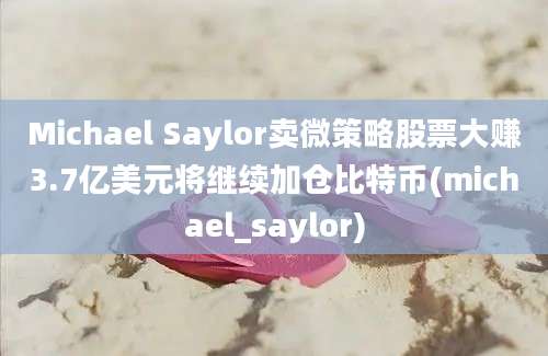 Michael Saylor卖微策略股票大赚3.7亿美元将继续加仓比特币(michael_saylor)