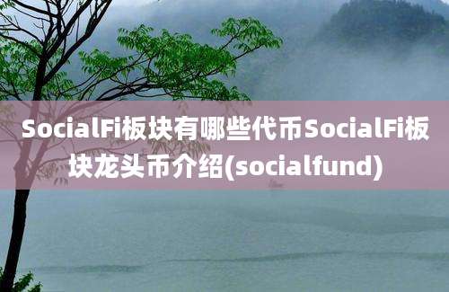 SocialFi板块有哪些代币SocialFi板块龙头币介绍(socialfund)