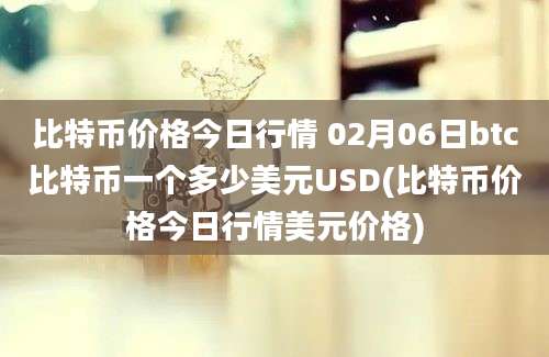 比特币价格今日行情 02月06日btc比特币一个多少美元USD(比特币价格今日行情美元价格)