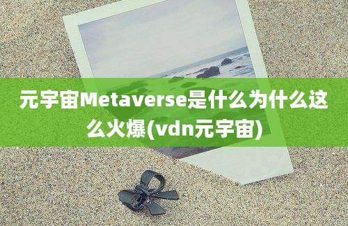 元宇宙Metaverse是什么为什么这么火爆(vdn元宇宙)