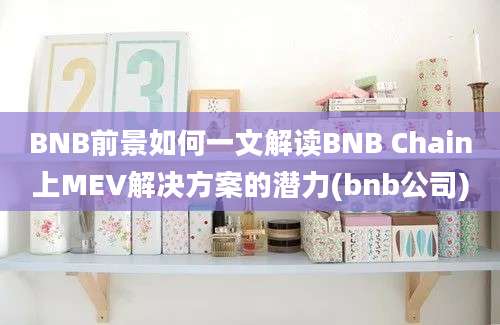 BNB前景如何一文解读BNB Chain上MEV解决方案的潜力(bnb公司)