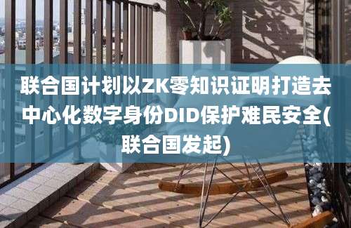 联合国计划以ZK零知识证明打造去中心化数字身份DID保护难民安全(联合国发起)