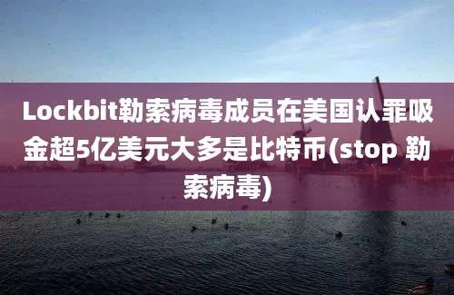 Lockbit勒索病毒成员在美国认罪吸金超5亿美元大多是比特币(stop 勒索病毒)