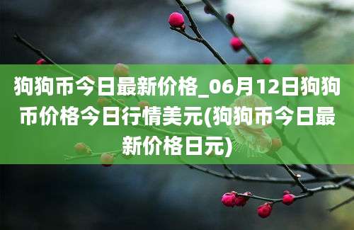 狗狗币今日最新价格_06月12日狗狗币价格今日行情美元(狗狗币今日最新价格日元)