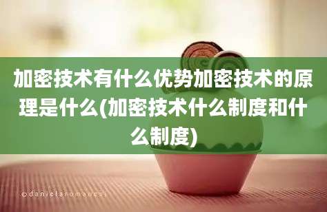 加密技术有什么优势加密技术的原理是什么(加密技术什么制度和什么制度)