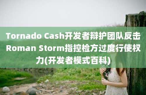 Tornado Cash开发者辩护团队反击Roman Storm指控检方过度行使权力(开发者模式百科)