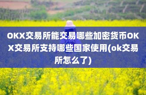 OKX交易所能交易哪些加密货币OKX交易所支持哪些国家使用(ok交易所怎么了)