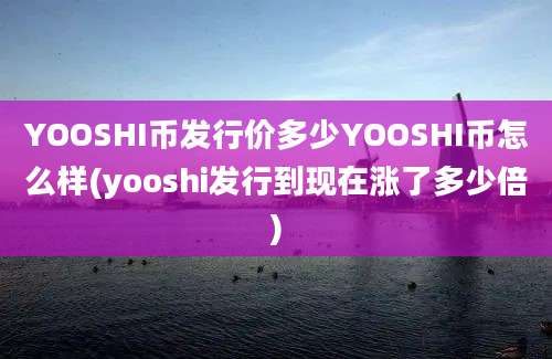 YOOSHI币发行价多少YOOSHI币怎么样(yooshi发行到现在涨了多少倍)