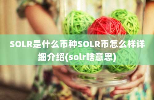 SOLR是什么币种SOLR币怎么样详细介绍(solr啥意思)