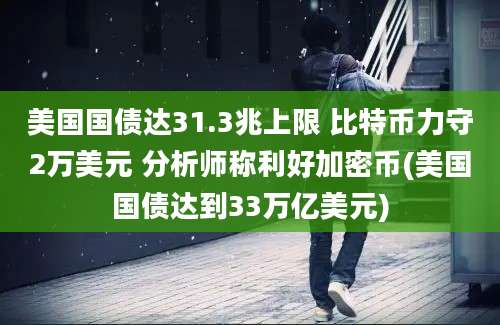 美国国债达31.3兆上限 比特币力守2万美元 分析师称利好加密币(美国国债达到33万亿美元)