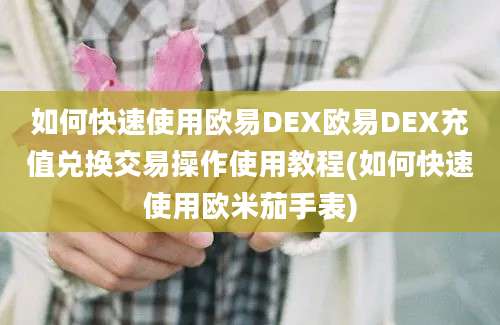 如何快速使用欧易DEX欧易DEX充值兑换交易操作使用教程(如何快速使用欧米茄手表)