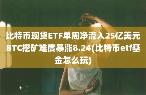 比特币现货ETF单周净流入25亿美元BTC挖矿难度暴涨8.24(比特币etf基金怎么玩)