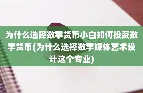 为什么选择数字货币小白如何投资数字货币(为什么选择数字媒体艺术设计这个专业)