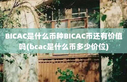 BICAC是什么币种BICAC币还有价值吗(bcac是什么币多少价位)