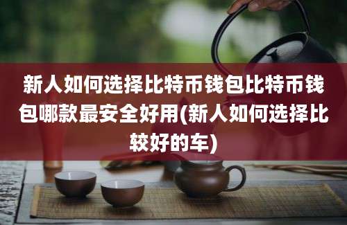 新人如何选择比特币钱包比特币钱包哪款最安全好用(新人如何选择比较好的车)