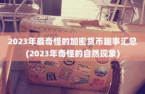 2023年最奇怪的加密货币趣事汇总(2023年奇怪的自然现象)