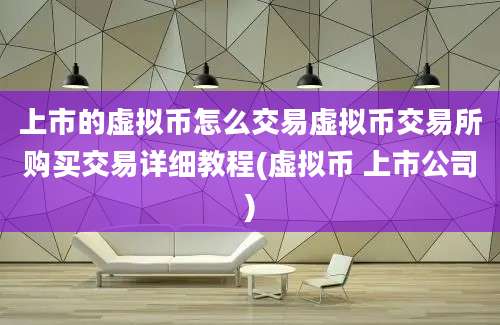 上市的虚拟币怎么交易虚拟币交易所购买交易详细教程(虚拟币 上市公司)