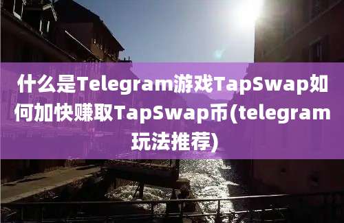 什么是Telegram游戏TapSwap如何加快赚取TapSwap币(telegram 玩法推荐)