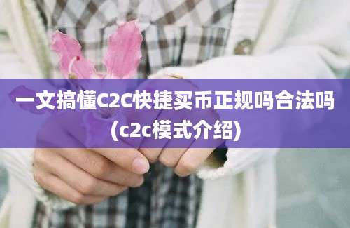 一文搞懂C2C快捷买币正规吗合法吗(c2c模式介绍)