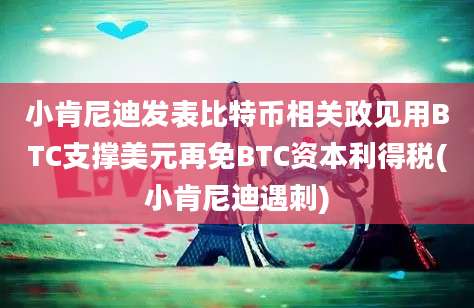 小肯尼迪发表比特币相关政见用BTC支撑美元再免BTC资本利得税(小肯尼迪遇刺)