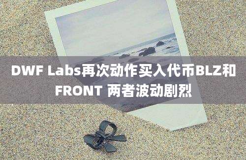 DWF Labs再次动作买入代币BLZ和FRONT 两者波动剧烈