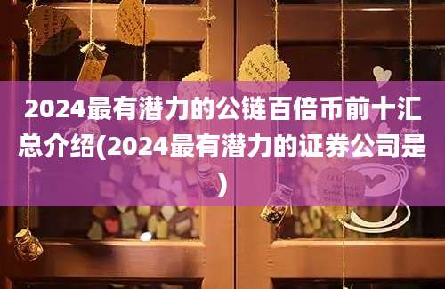 2024最有潜力的公链百倍币前十汇总介绍(2024最有潜力的证券公司是)