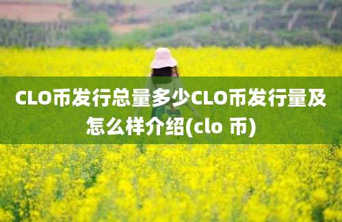 CLO币发行总量多少CLO币发行量及怎么样介绍(clo 币)