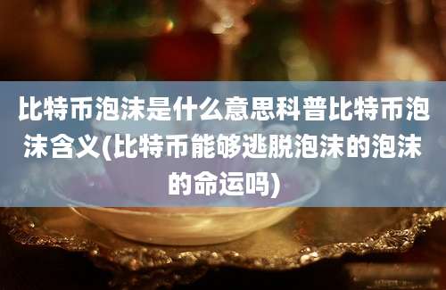 比特币泡沫是什么意思科普比特币泡沫含义(比特币能够逃脱泡沫的泡沫的命运吗)