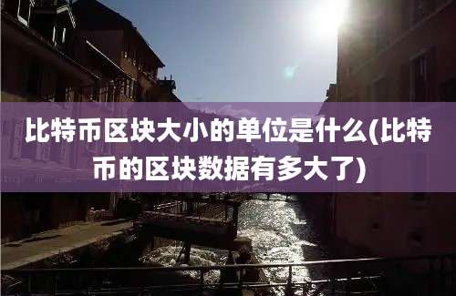 比特币区块大小的单位是什么(比特币的区块数据有多大了)