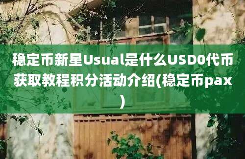 稳定币新星Usual是什么USD0代币获取教程积分活动介绍(稳定币pax)