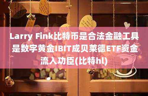 Larry Fink比特币是合法金融工具 是数字黄金IBIT成贝莱德ETF资金流入功臣(比特hl)